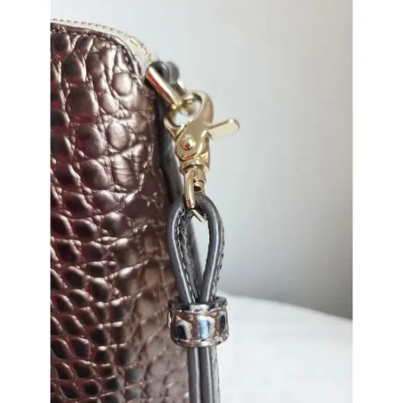 Brahmin Duxbury Satchel Petrol Magnus Croc Embossed Leather Bag Strap Dust Bag - Picture 13 of 16